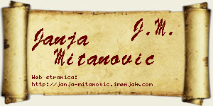 Janja Mitanović vizit kartica